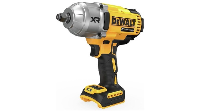 A DeWalt 20V Max cordless impact wrench on a white background.