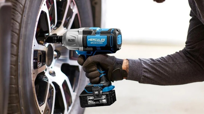 A Hercules impact wrench used on a tire.