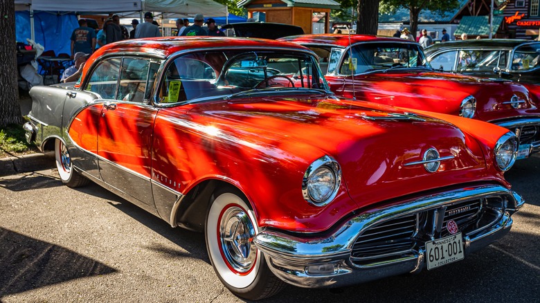 Red Oldsmobile 98 parked