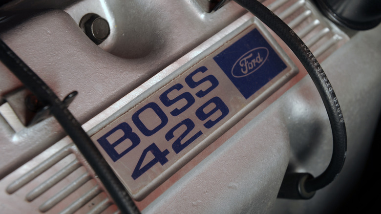 Valve cover on a 1970 Mustang Boss 429 engine