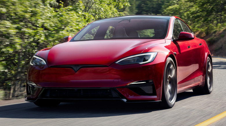 Tesla Model S on the road