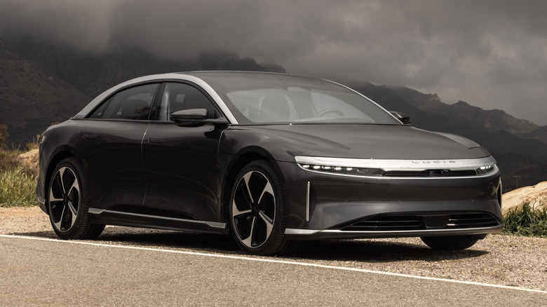 Lucid Air Touring parked at the roadside