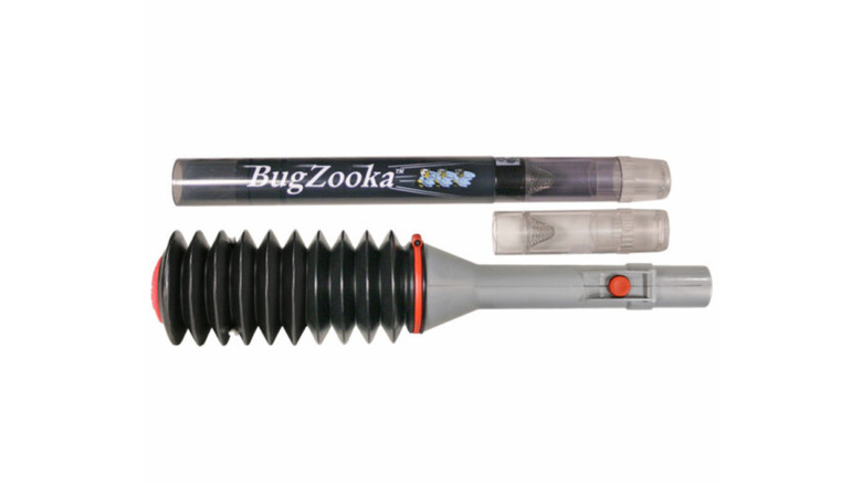The BugZooka insect-catching gadget divided in three parts on a white background