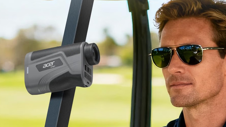 man next to acer range finder