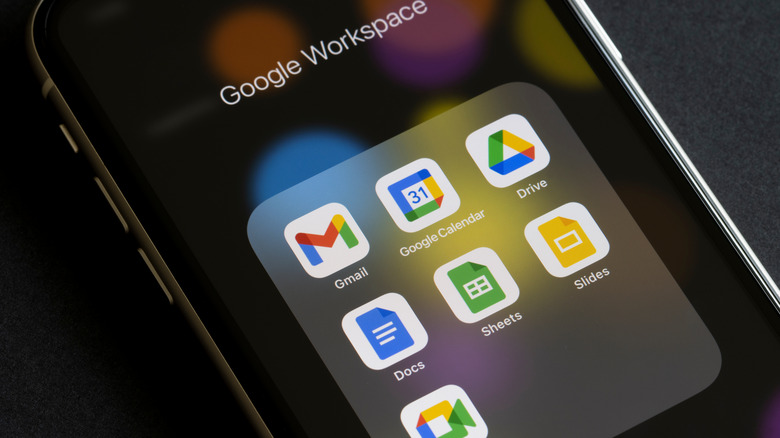 Google workspace items on a phone