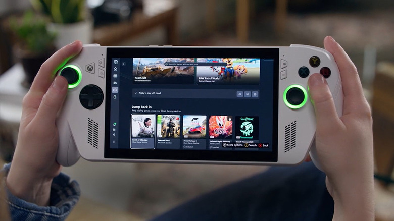 A ROG Xbox Ally in handheld mode.