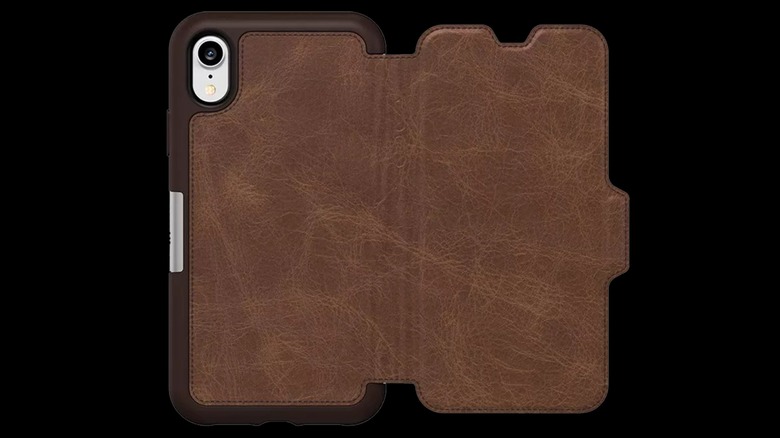open leather case