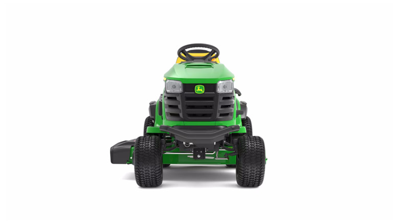 A John Deere S240 seen from the front