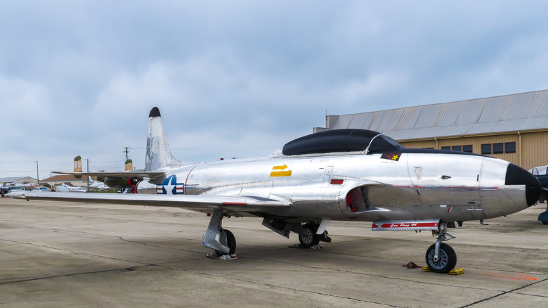 A P-80 Shooting Star on a runway