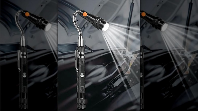 A flashlight with magnetic base
