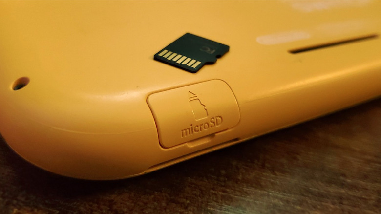 microSD on back of nintendo switch lite