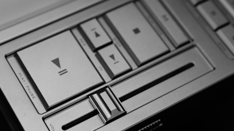 Shallow-focus close-up of buttons on Dunu Concept R CD player.