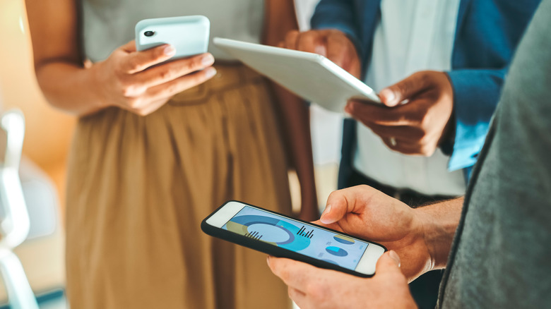 People using Apple devices