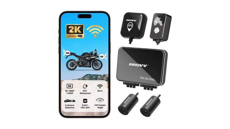 Innovv K7 2K motorcycle dashcam with GPS module