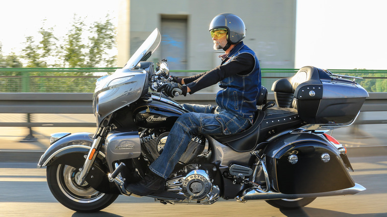 Indian Roadmaster highway riding