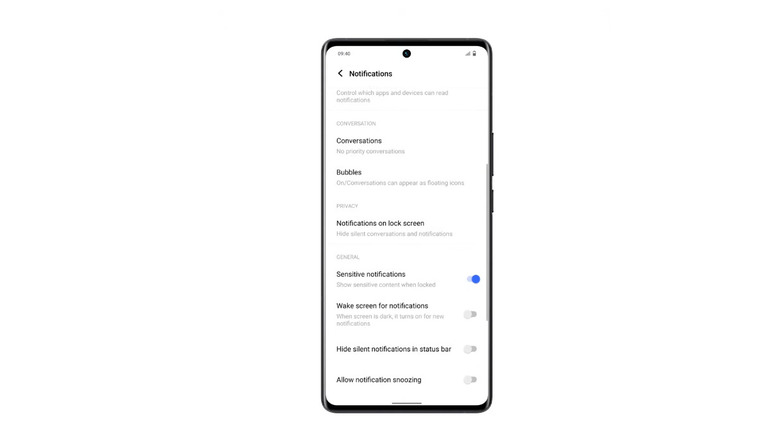 Sensitive notifications on Android