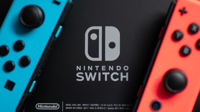 Nintendo Switch console and joycon