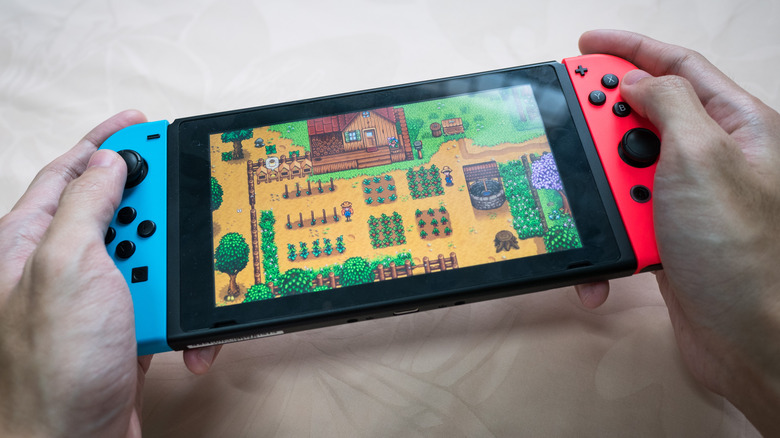 playing Stardew Valley Nintendo Switch