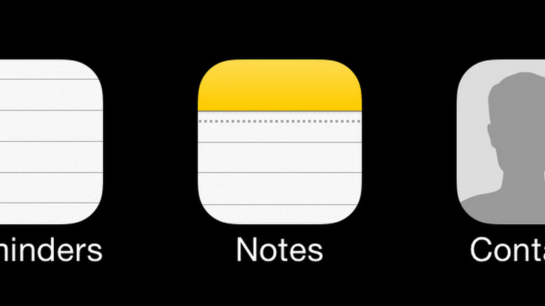 Notes app logo on Apple device