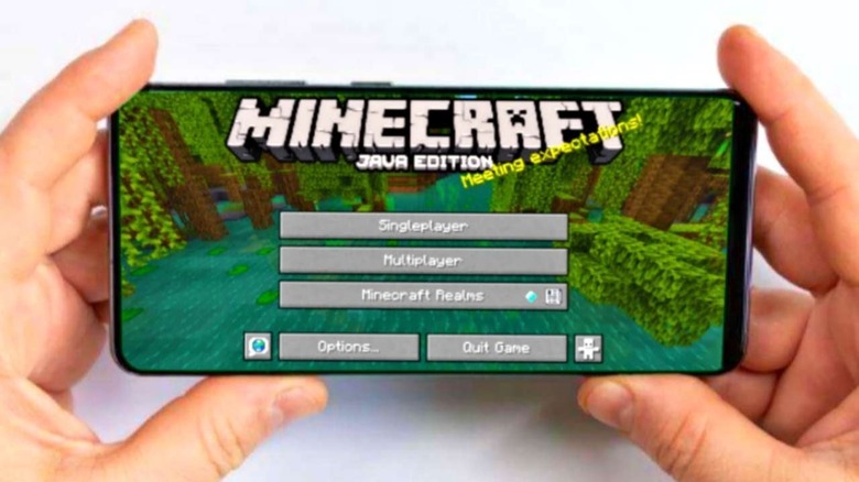 Minecraft menu on Android phone