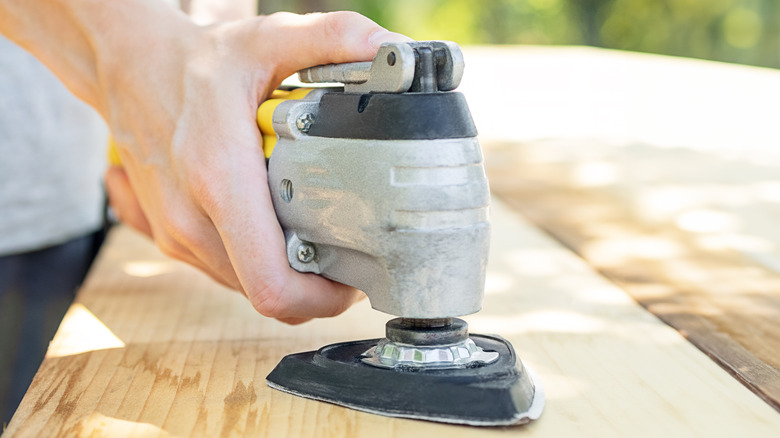 sanding with a multi-tool