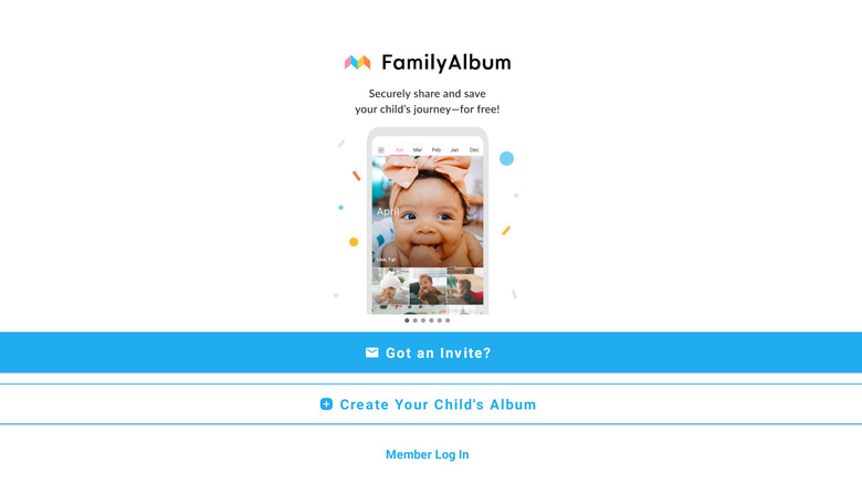 FamilyAlbum sign-up page