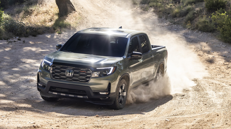 Honda Ridgeline off-roading in the dirt