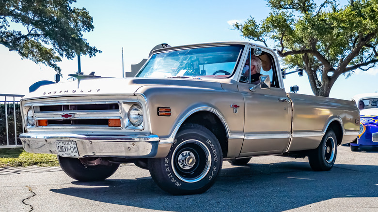 A 1967 Chevrolet C/K Series pickup truck parked at a local show