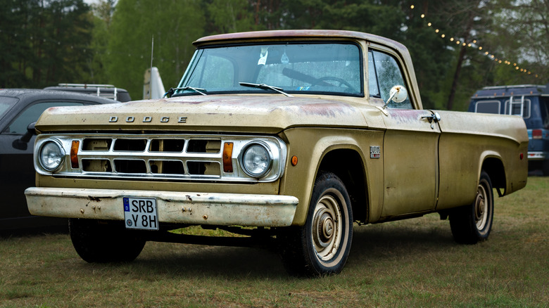 The second-generation Dodge D-series D100 pickup truck