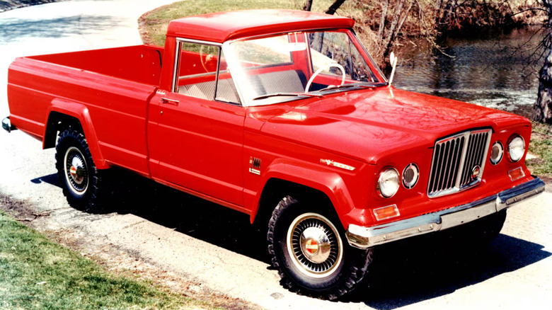 A Jeep Gladiator J-Series pickup truck from the 1960s