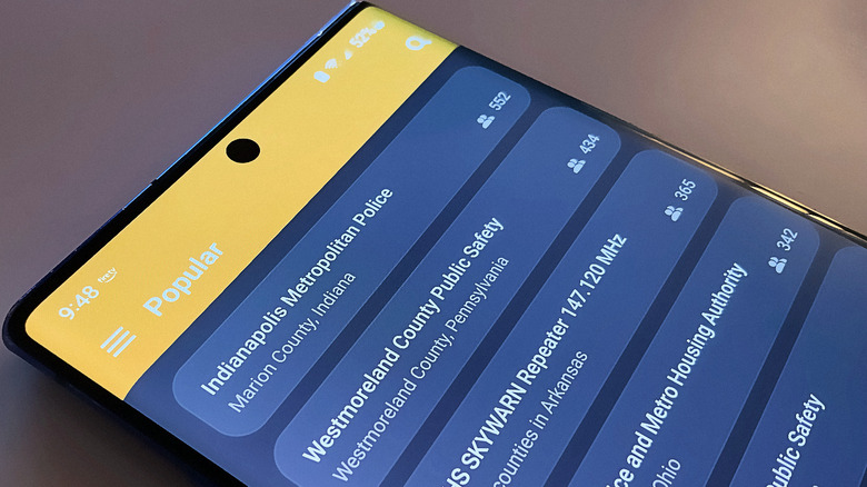 Scanner radio on phone