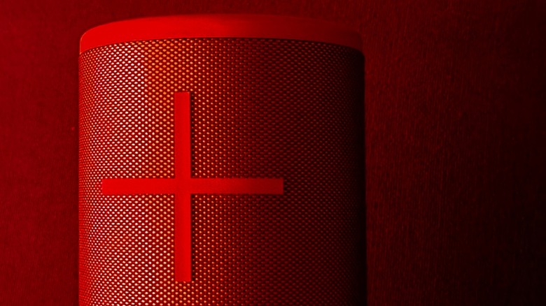 UE Megaboom 3 on red background