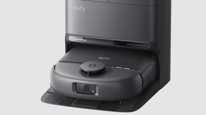 The Eufy Omni C28 inside of its charger.