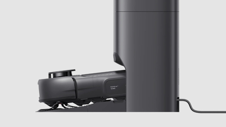 Side view of the Eufy Omni C28 vacuum.