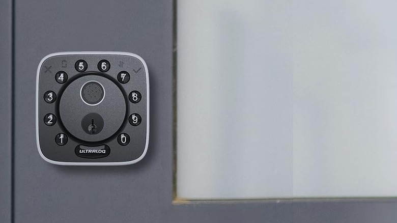 Ultraloq attached to the side of the door