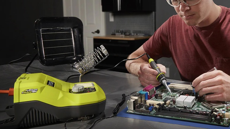 soldering with the Ryobi hybrid power soldering station