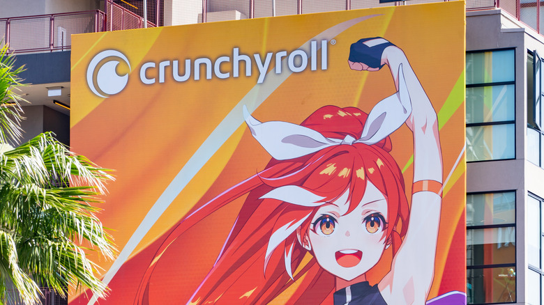Crunchyroll logo on a promo billboard