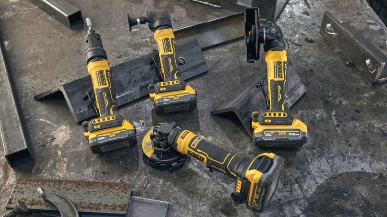 Four DeWalt power tools