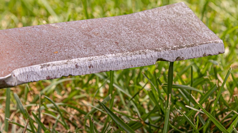 dull damaged lawn mower blade