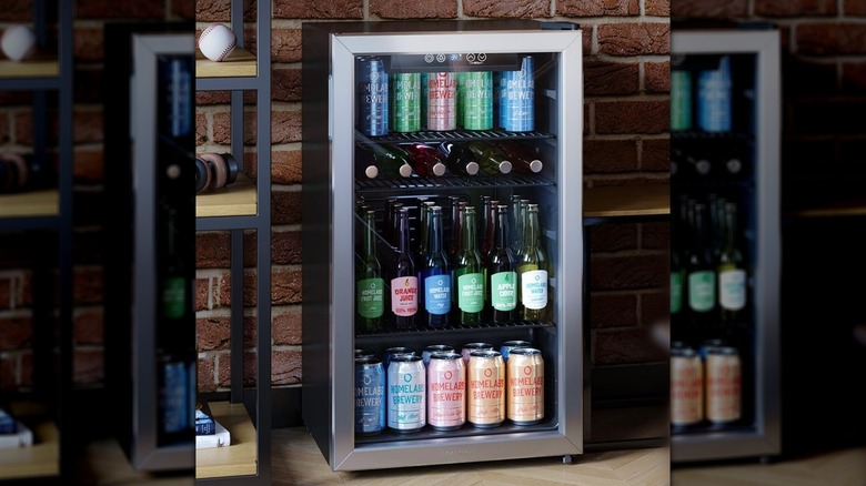 beverage cooler with drinks inside