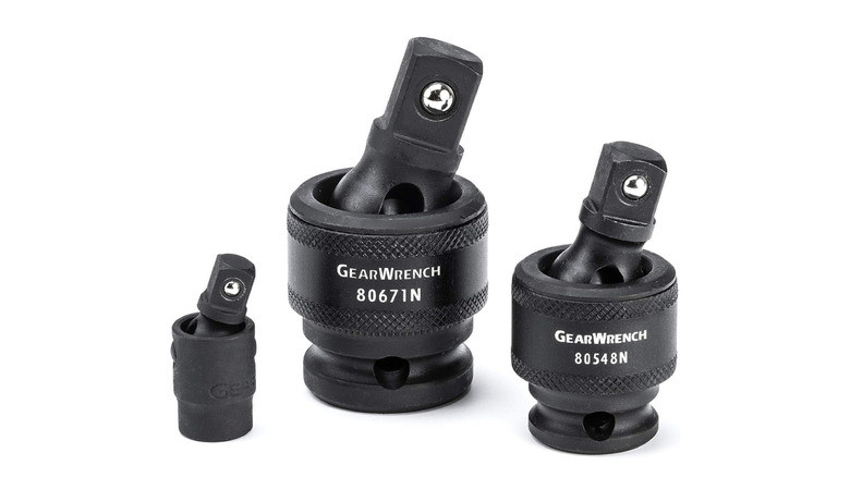Three GearWrench universal joint sockets
