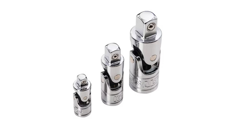 Three Kobalt universal joint sockets