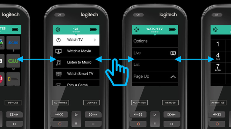 logitech harmony elite touch screen