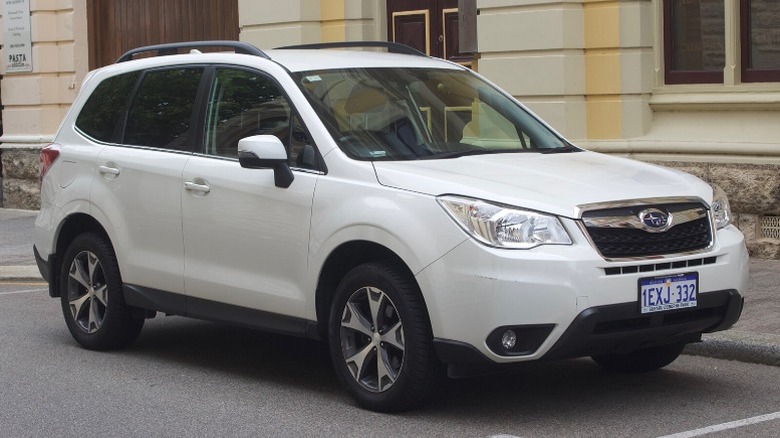 A white 2015 Subaru Forester