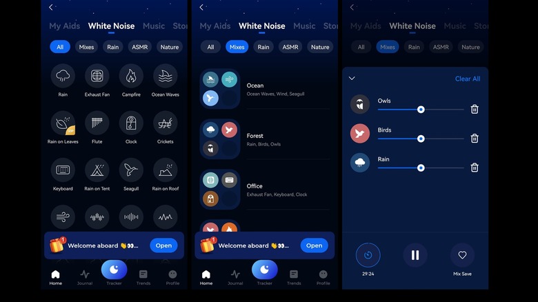 ShutEye white noise Android app screens