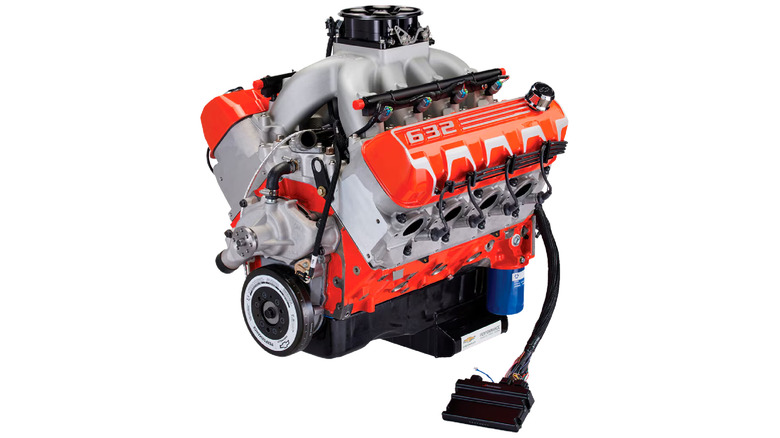 The Chevrolet ZZ632 engine against a white studio background