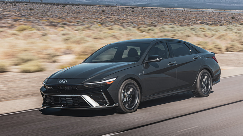 2025 Hyundai Elantra N-Line dynamic image front 3/4 view