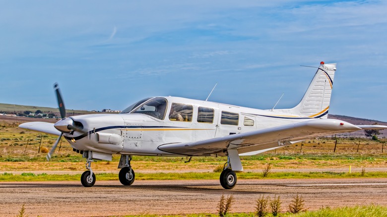 Piper Cherokee on a runway