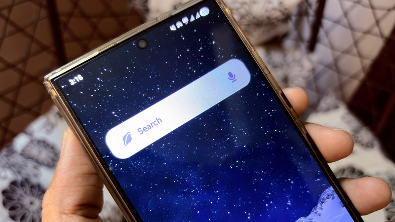 Samsung Internet Browser widget on a Samsung Galaxy phone