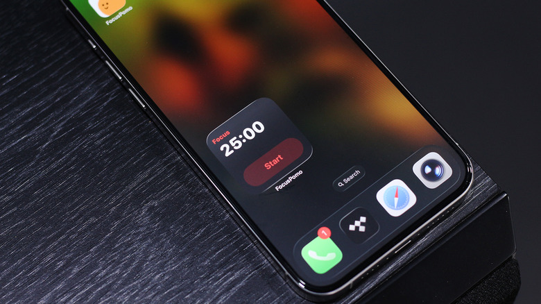 FocusPomo widget on the iPhone